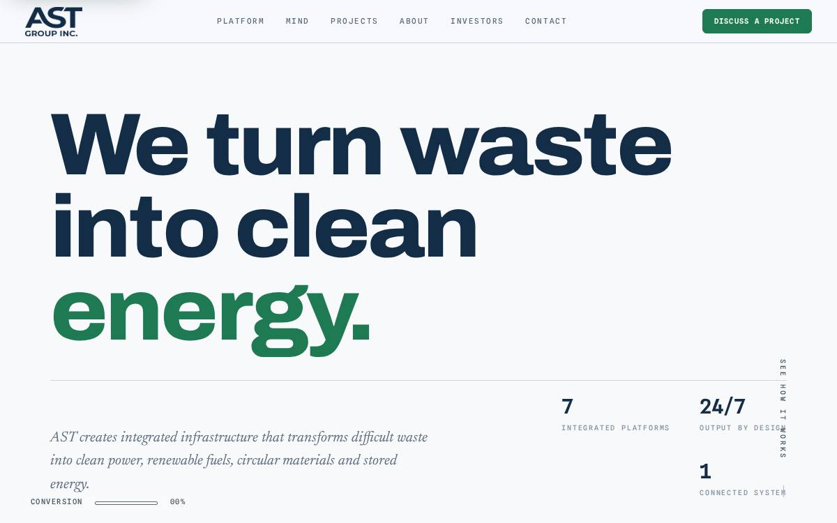Ast Cleantech website preview