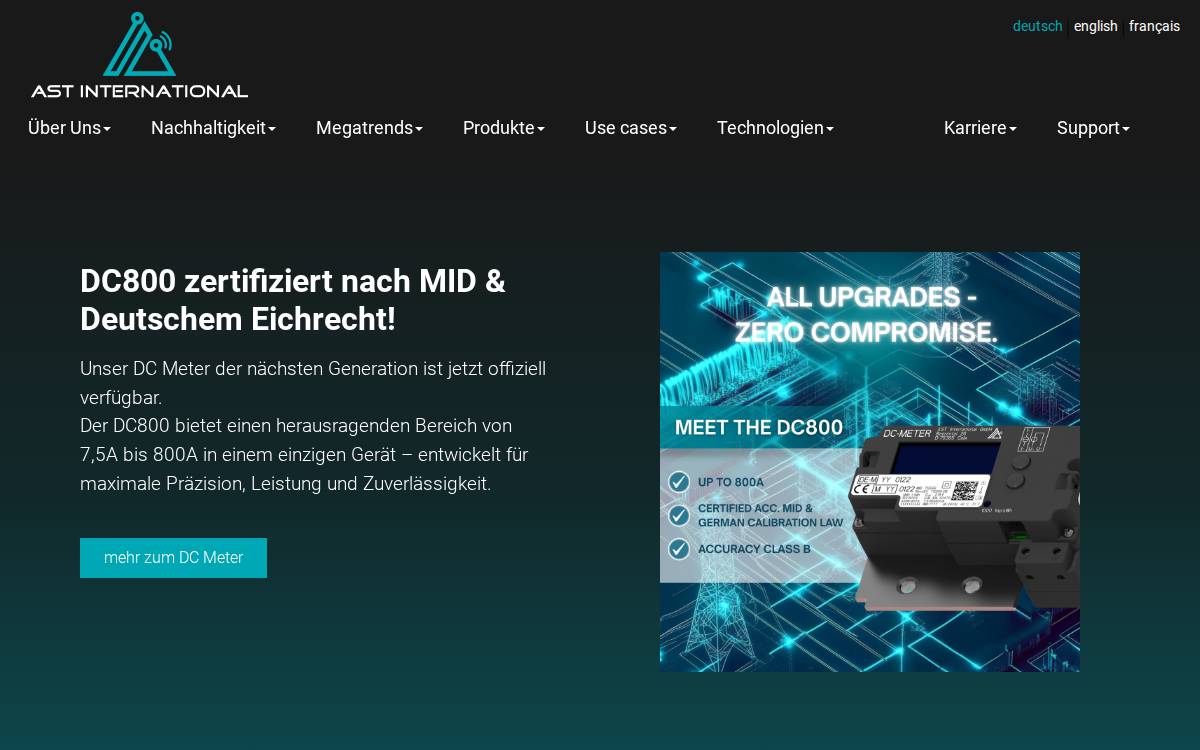 AST website preview