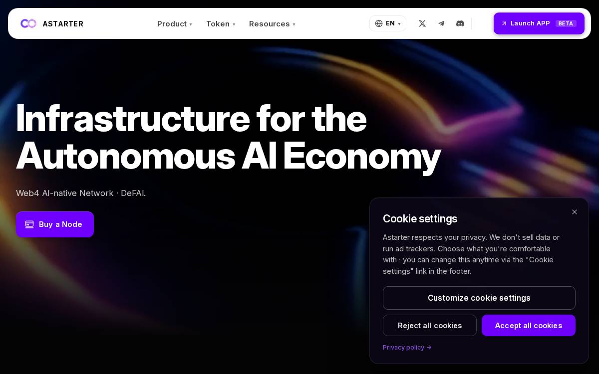 Astarter website preview