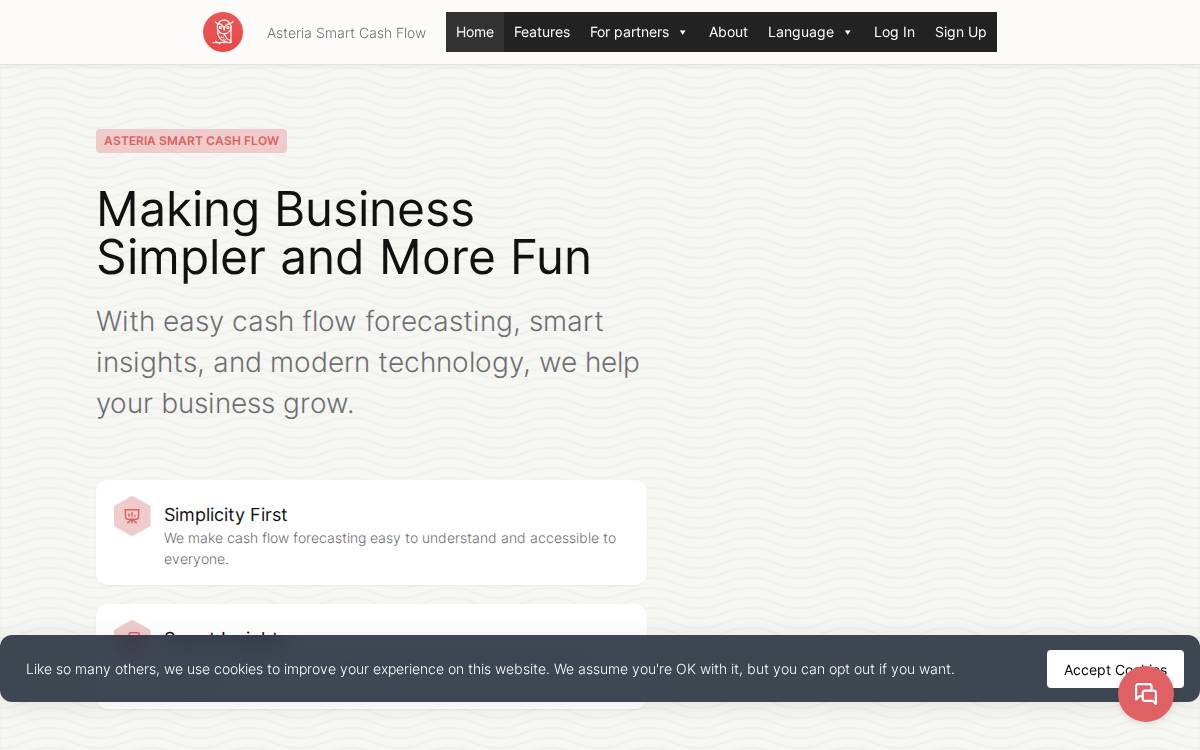 Asteria website preview