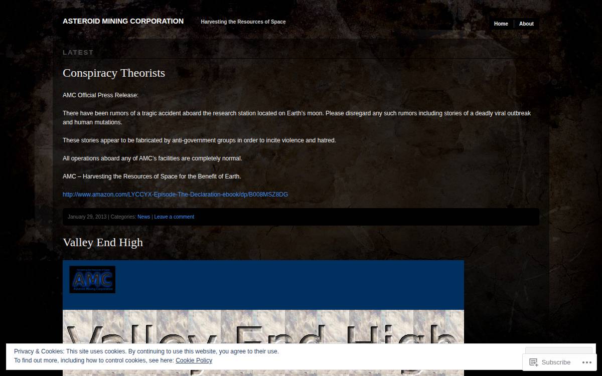 Asteroid Mining Corporation website preview