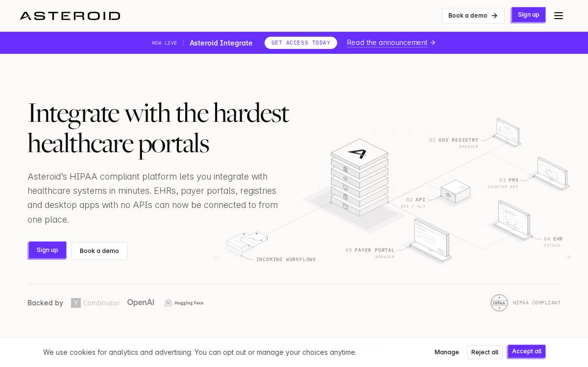 Asteroid website preview