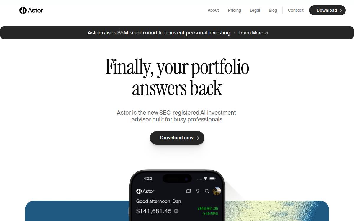 Astor website preview