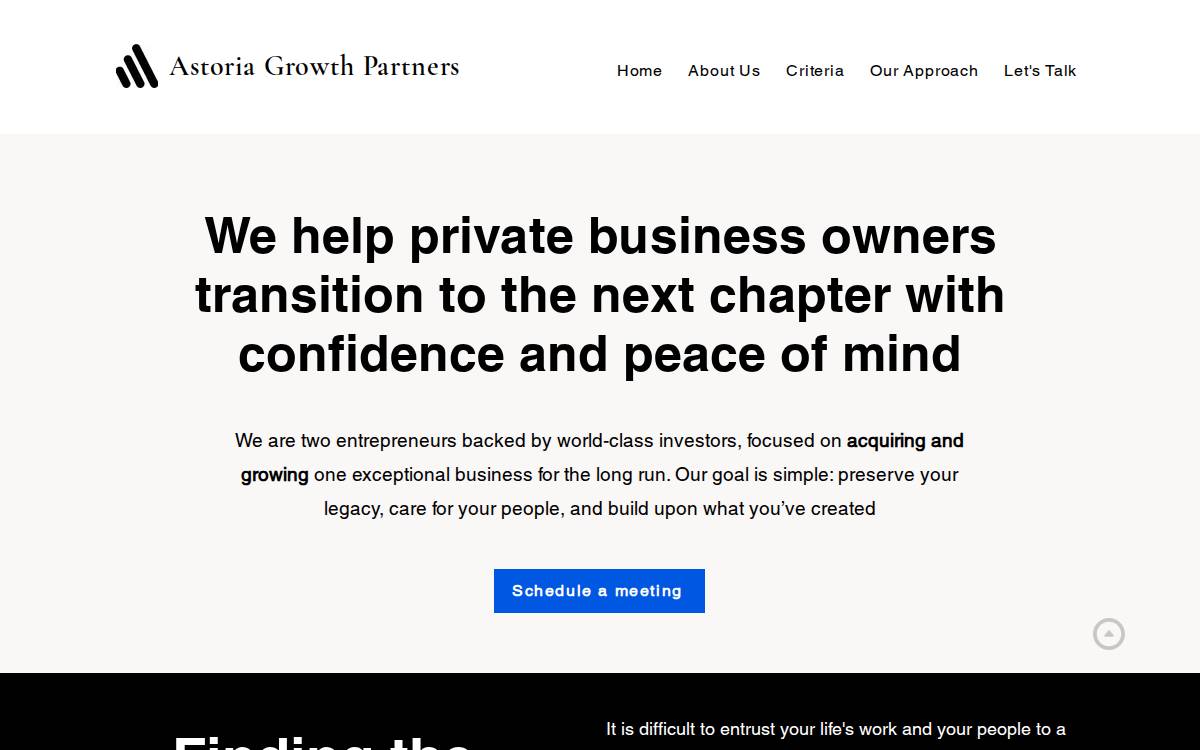 Astoria Growth Partners website preview