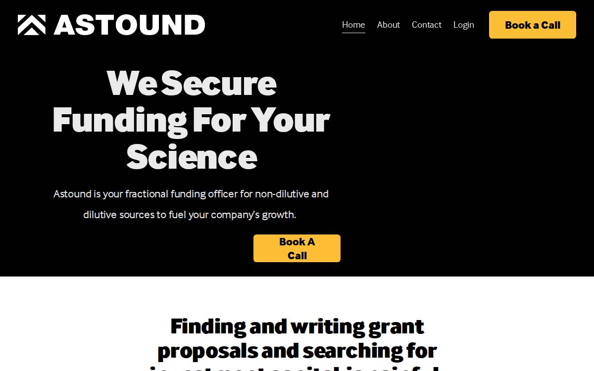 Astound Research website preview
