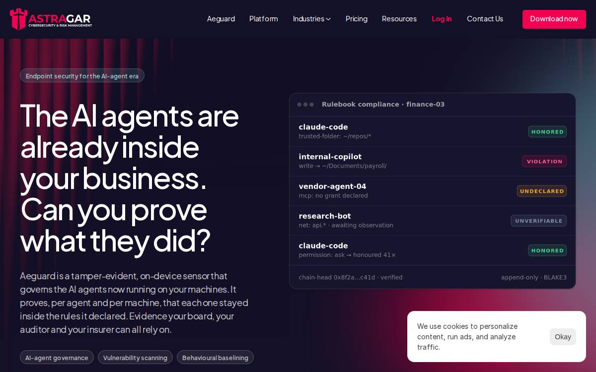 Astragar website preview