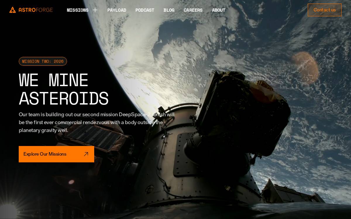 AstroForge website preview