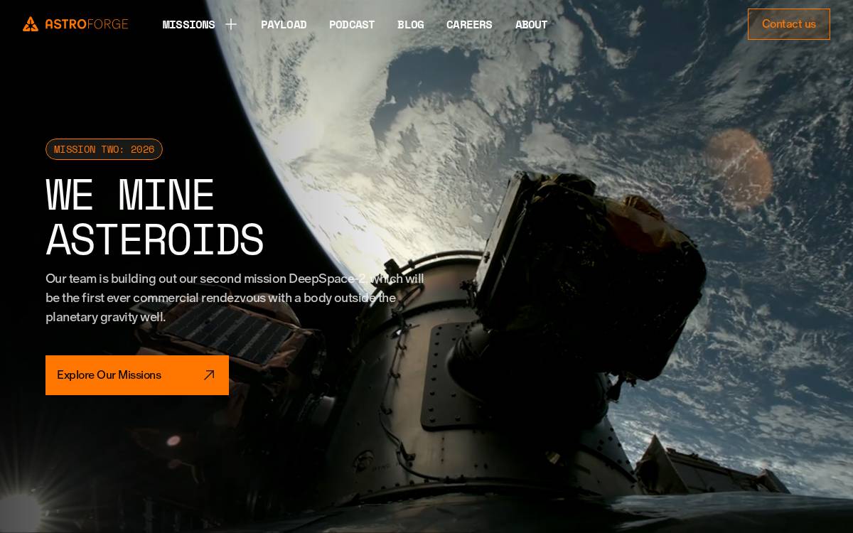 AstroForge website preview