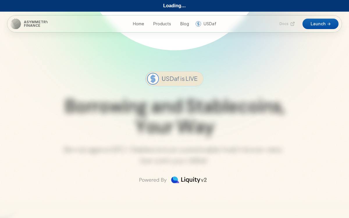 Asymmetry Finance website preview