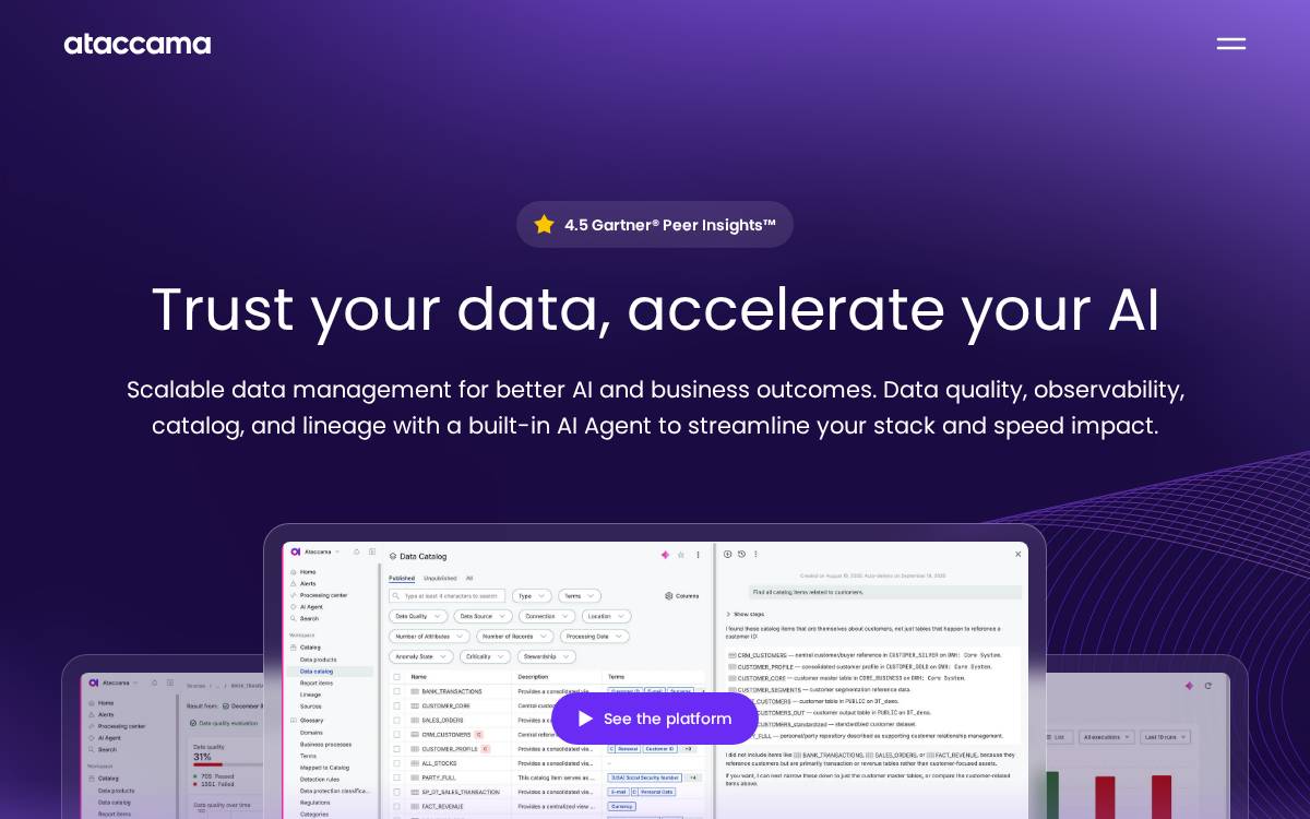 Ataccama website preview