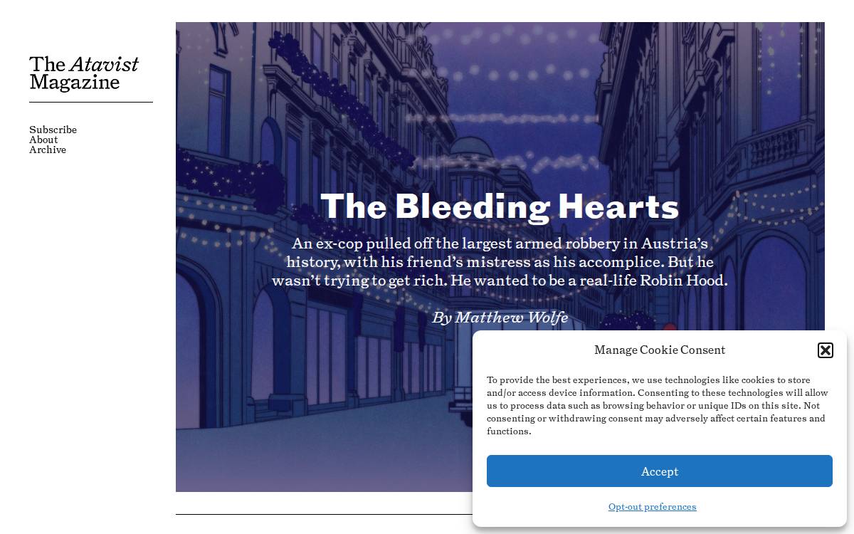 Atavist website preview