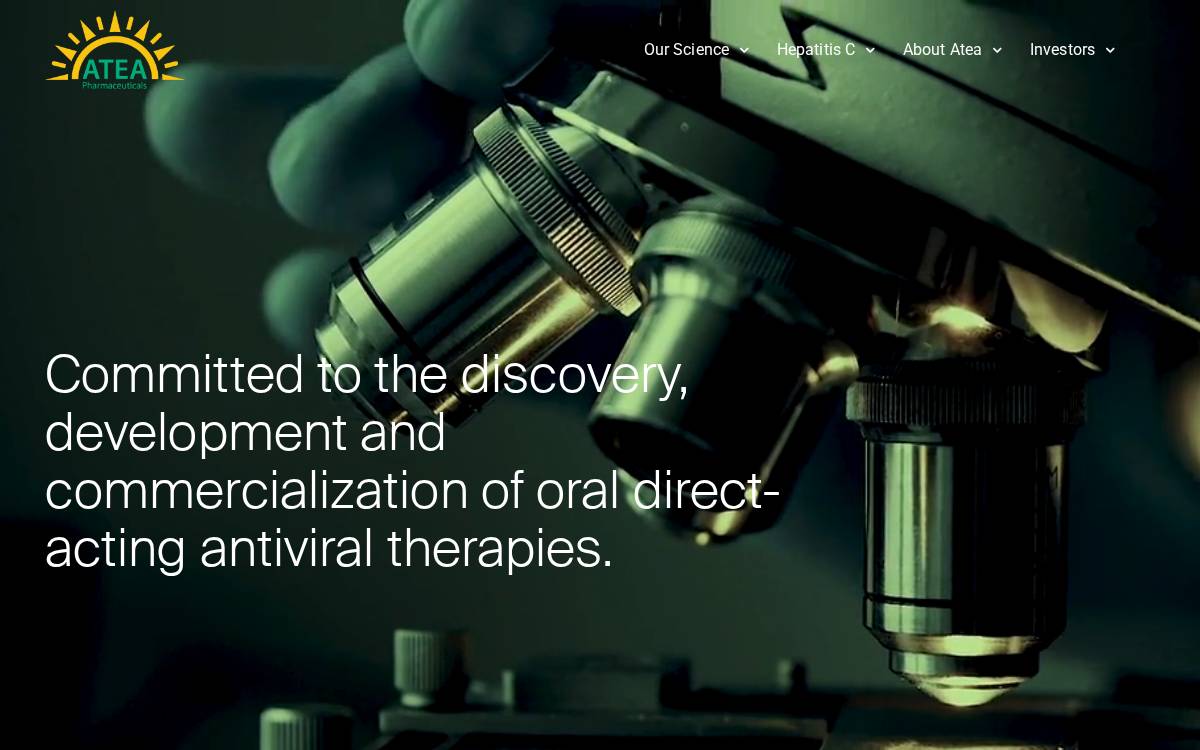 Atea Pharmaceuticals website preview