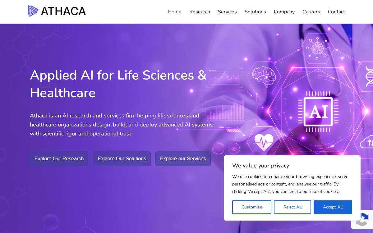 Athaca website preview