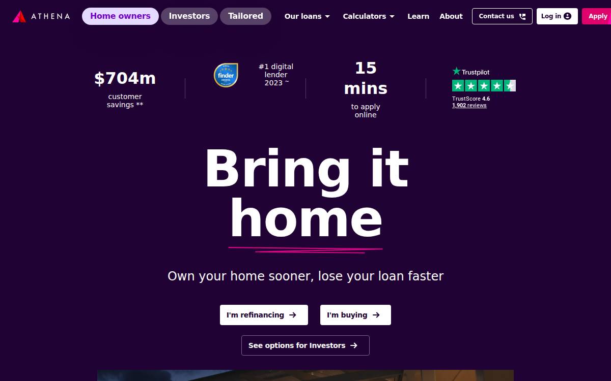 Athena website preview