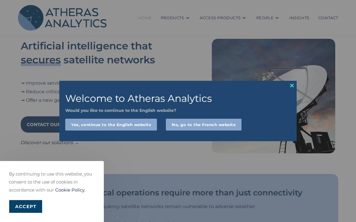 Atheras Analytics Seed website preview