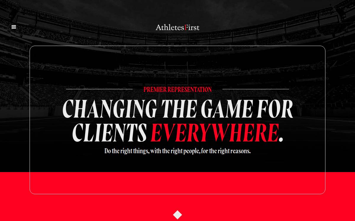 Athletes First website preview