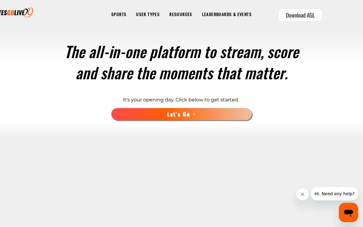 Athletes-Go-Live website preview