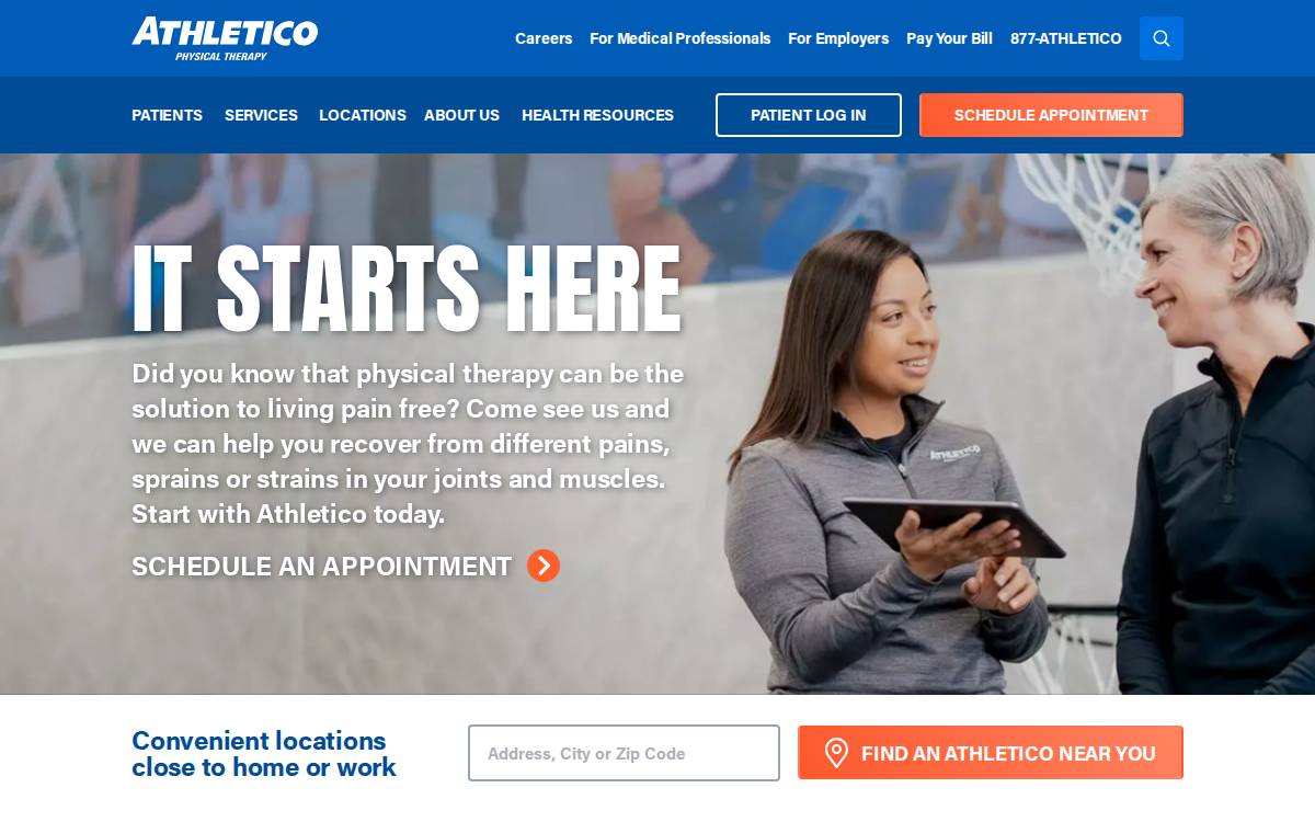 Athletico website preview
