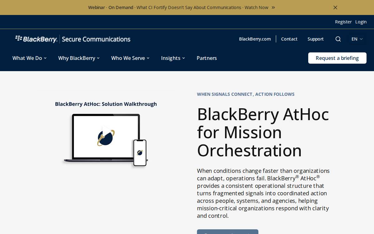 AtHoc website preview