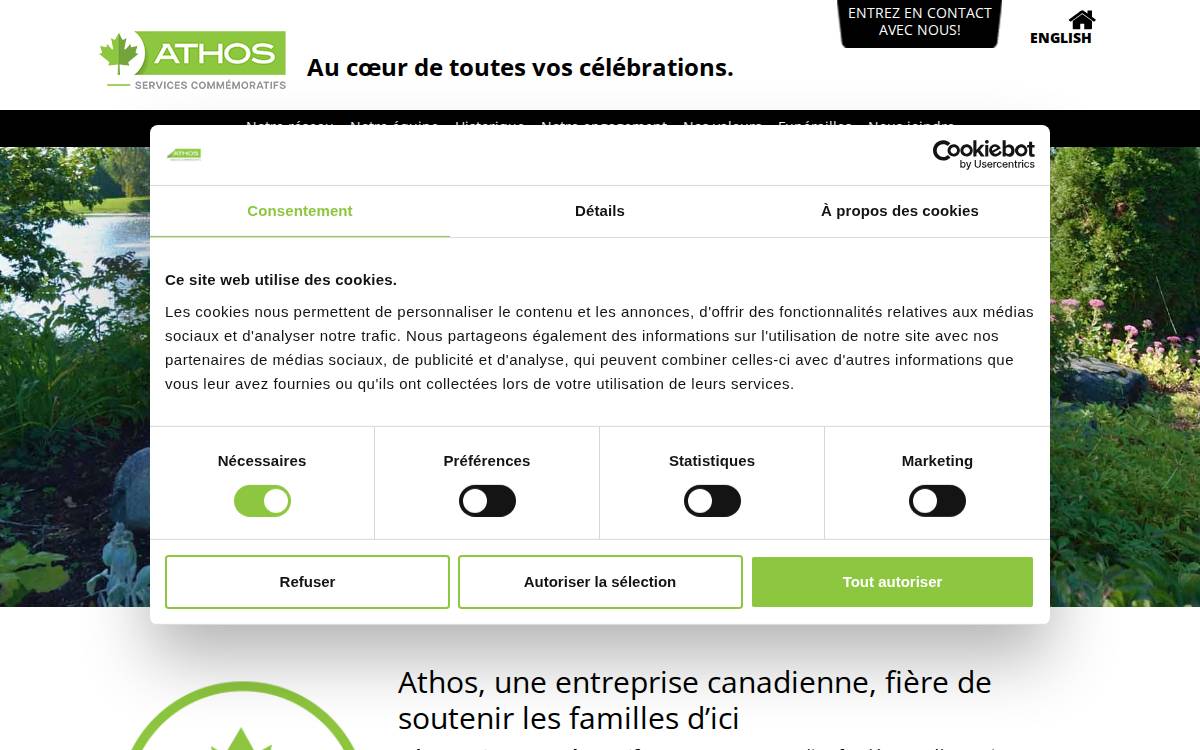 Athos website preview