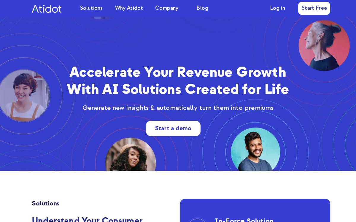 Atidot website preview