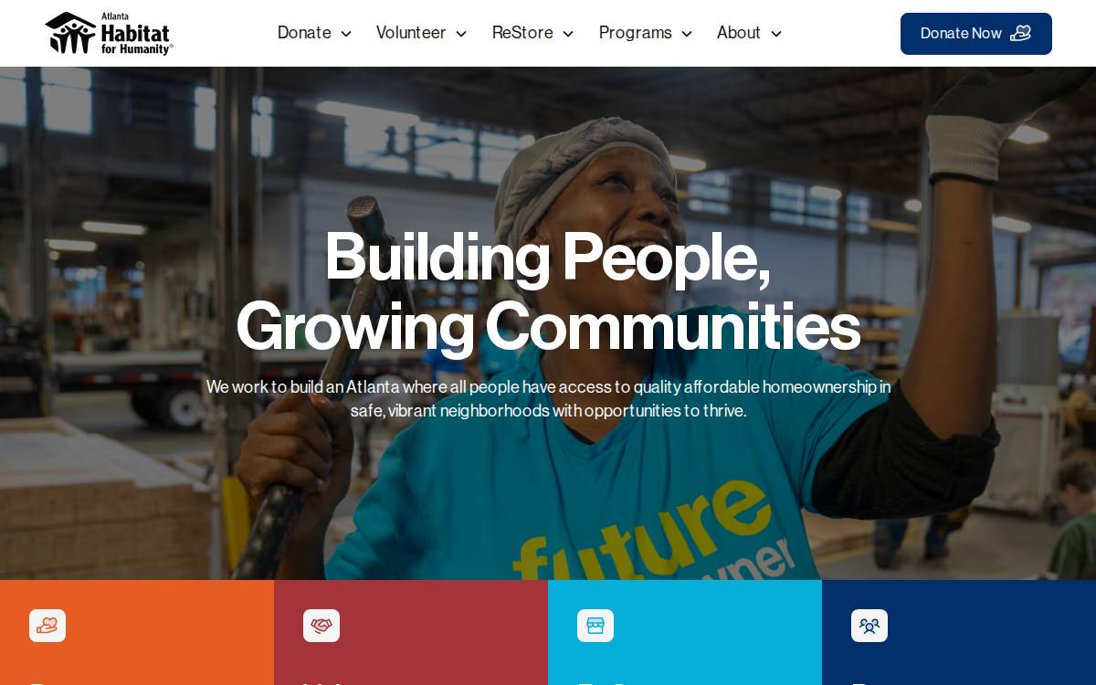 Atlanta Habitat for Humanity website preview
