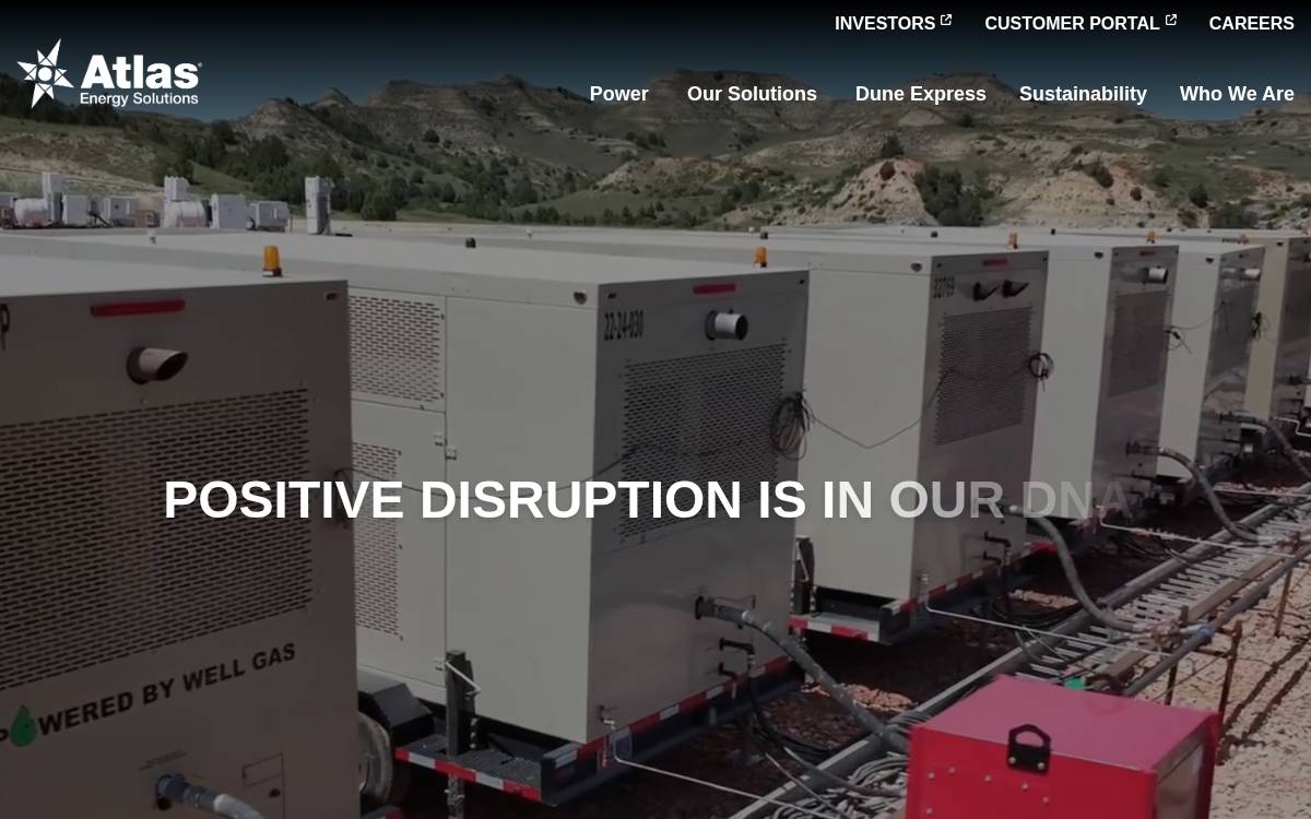 Atlas Energy Solutions website preview