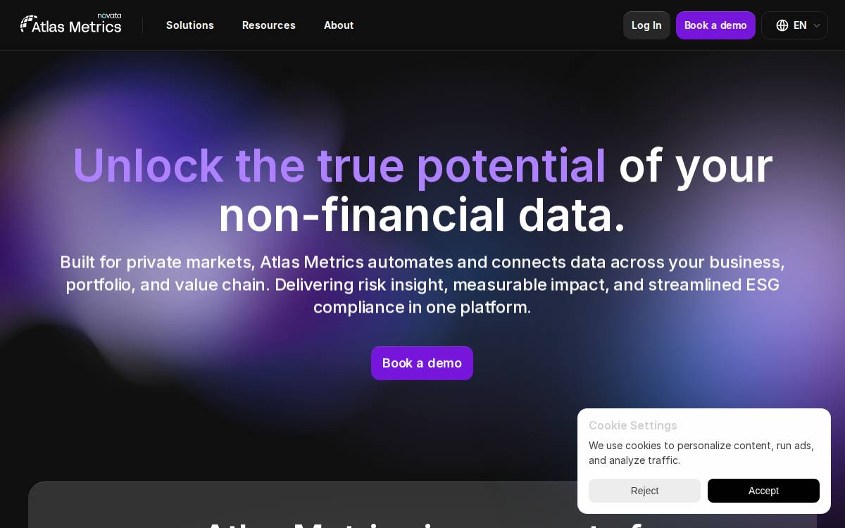 Atlas Metrics website preview