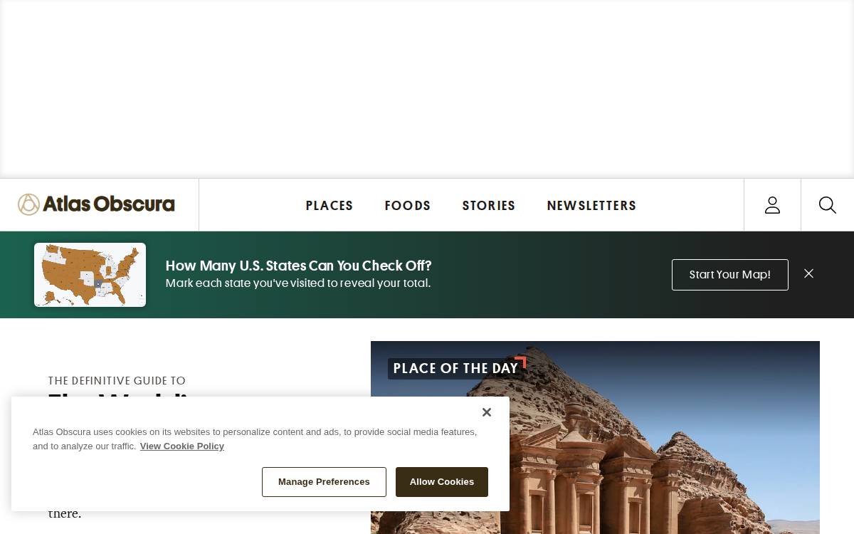 Atlas Obscura website preview