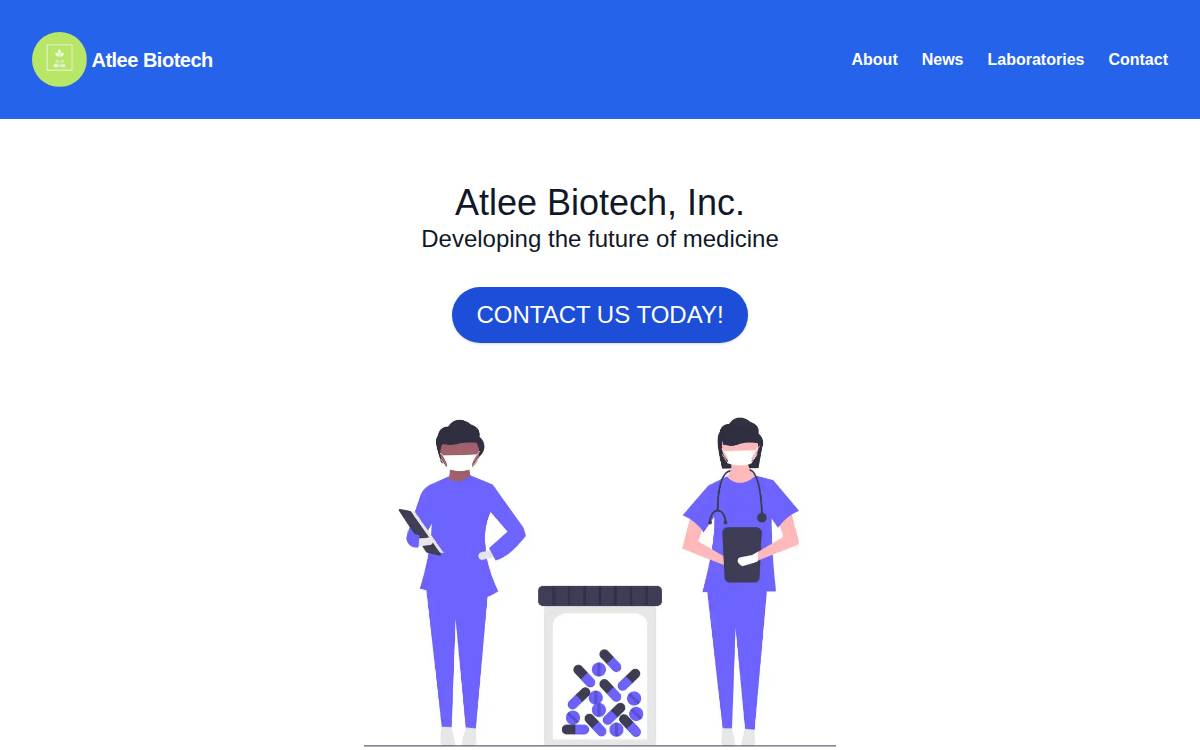 Atlee Biotech website preview