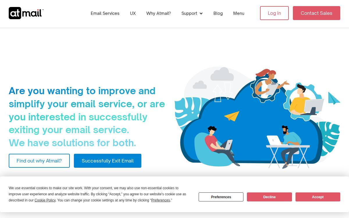 Atmail website preview