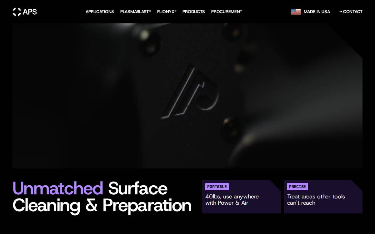 Atmospheric Plasma Solutions website preview