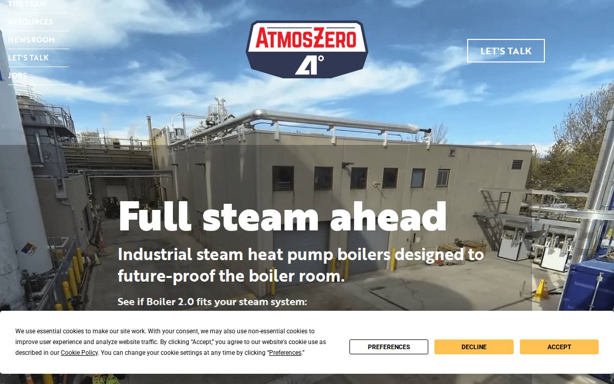 AtmosZero website preview