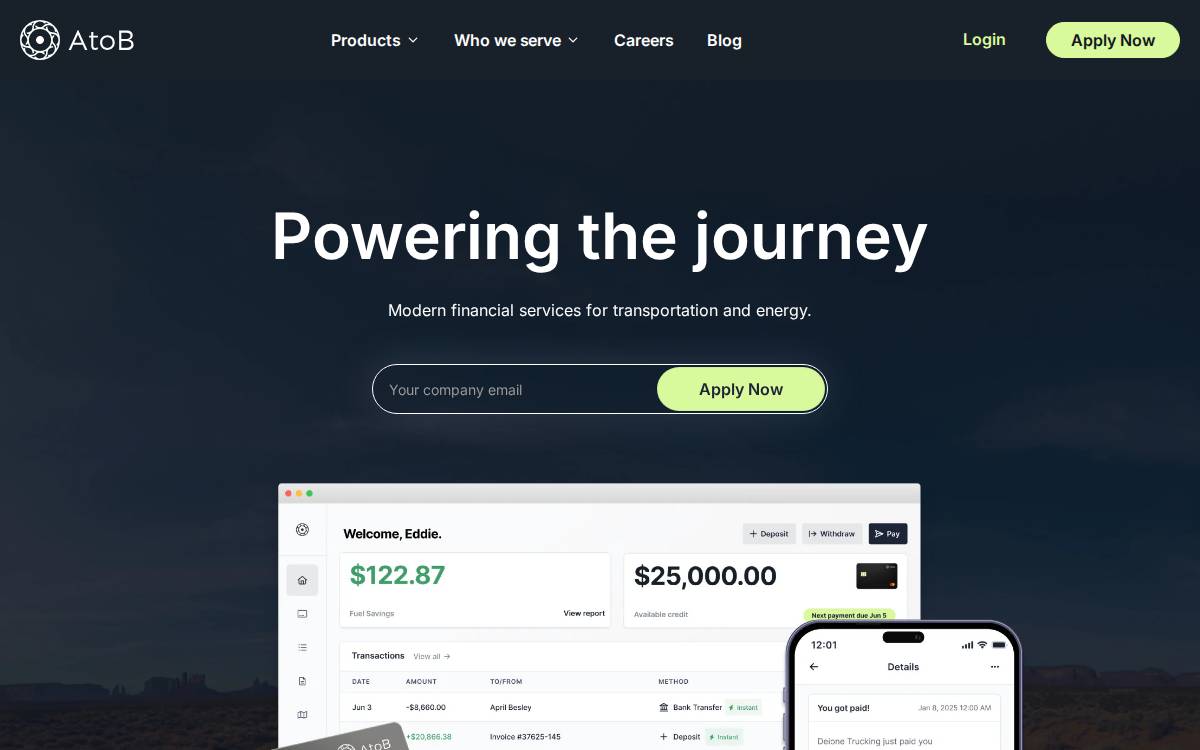 AtoB website preview