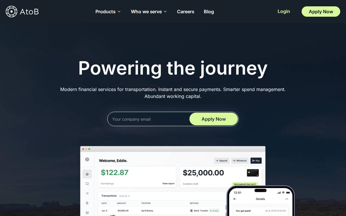 AtoB website preview