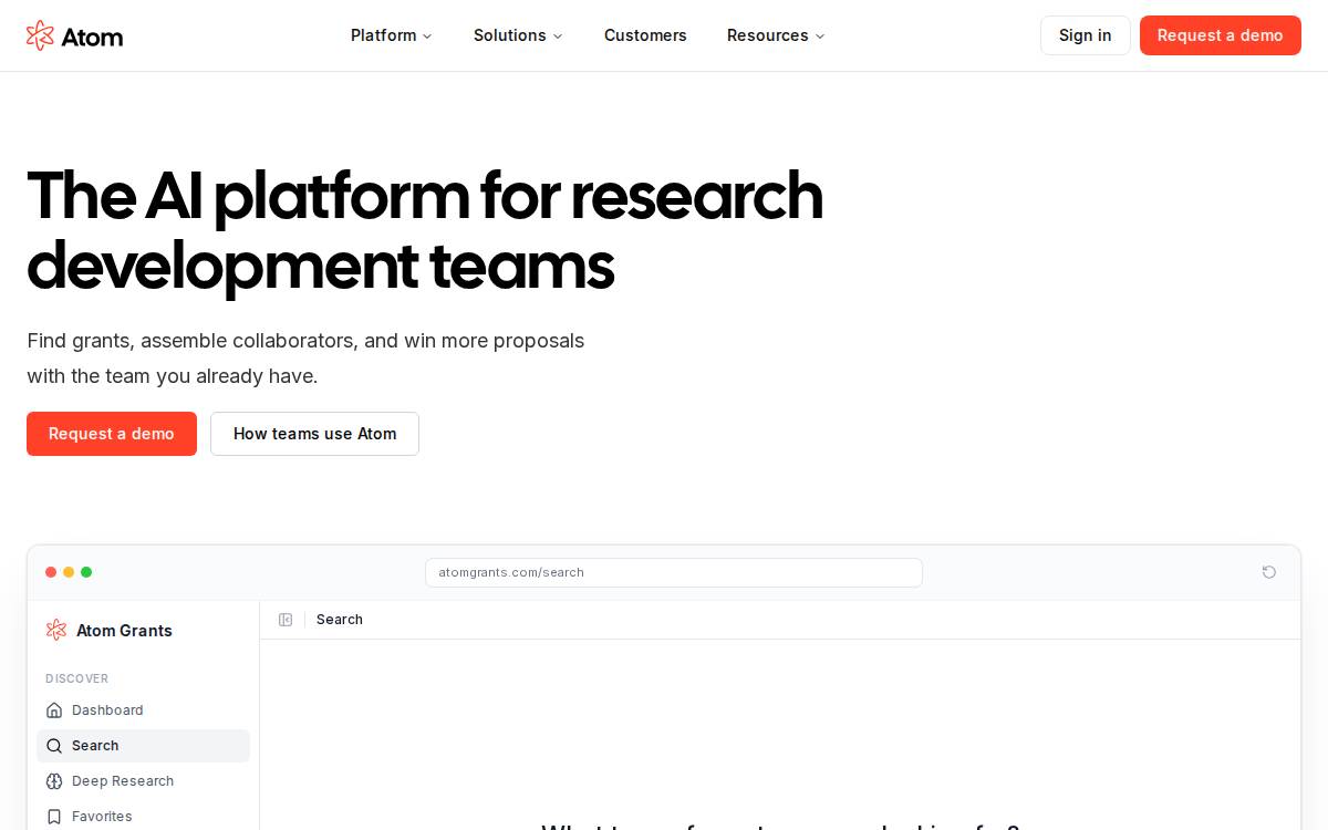 Atom website preview