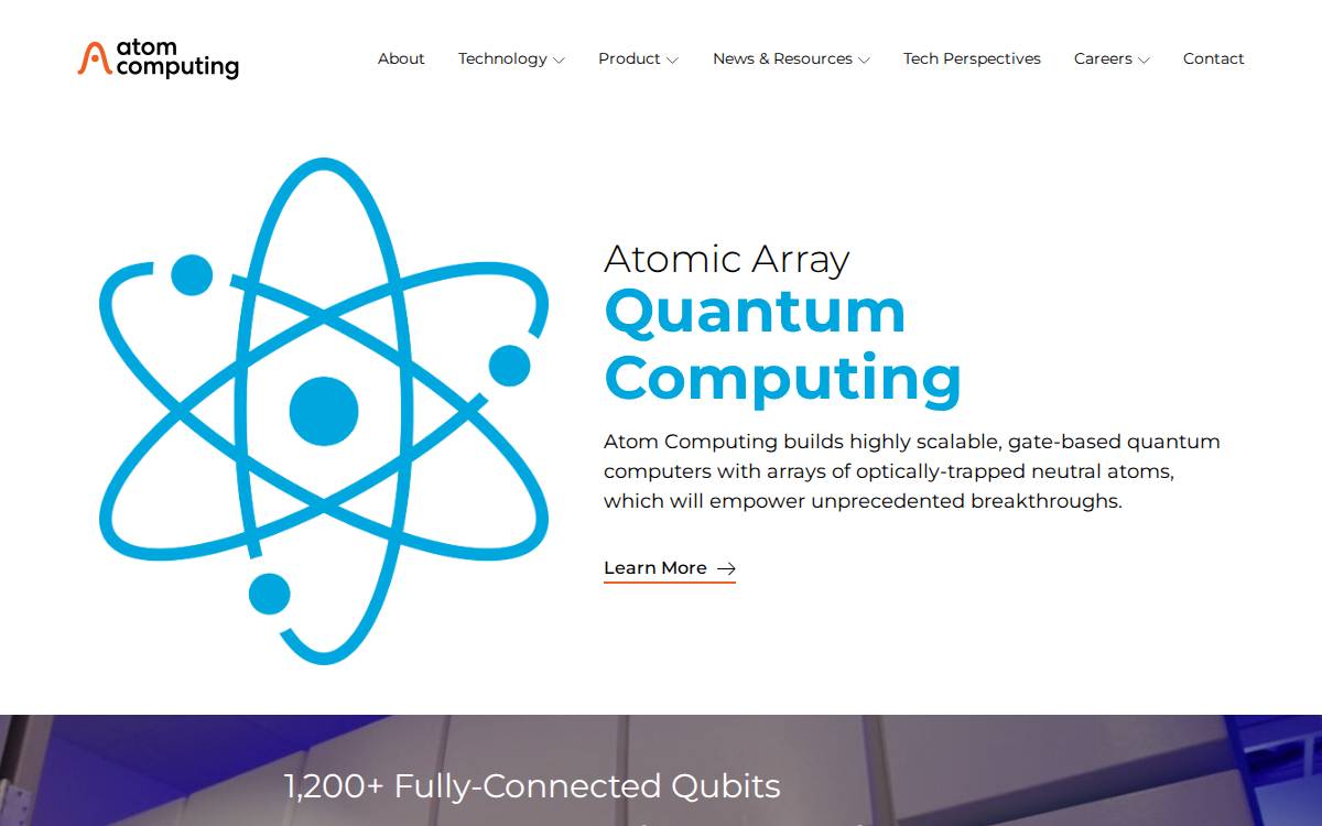 Atom Computing website preview