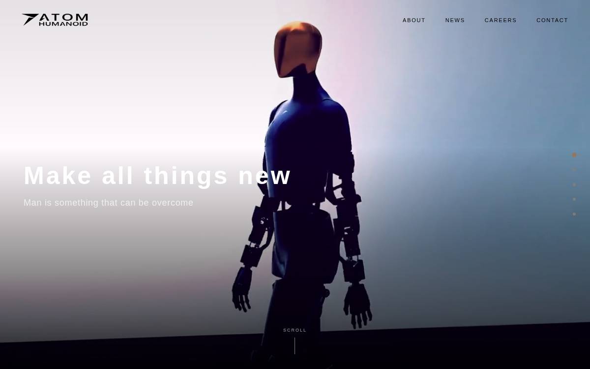 Atom Humanoid website preview
