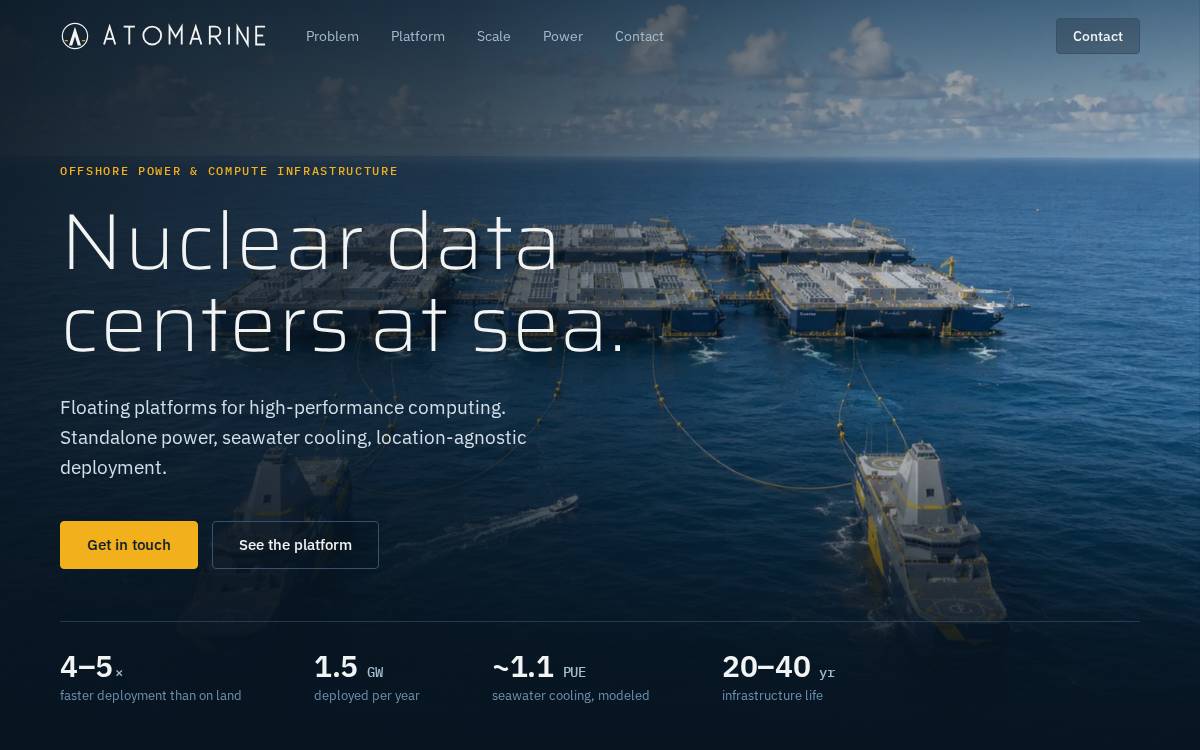 Atomarine website preview