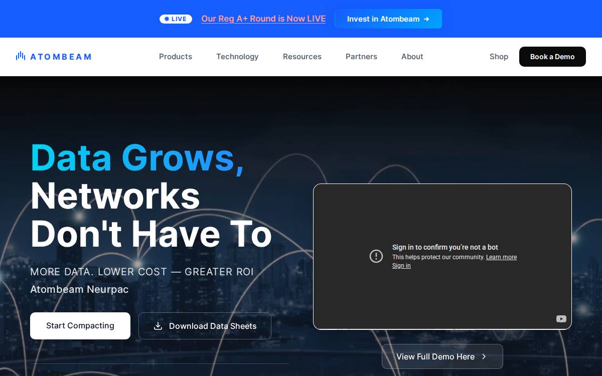 AtomBeam Technologies website preview
