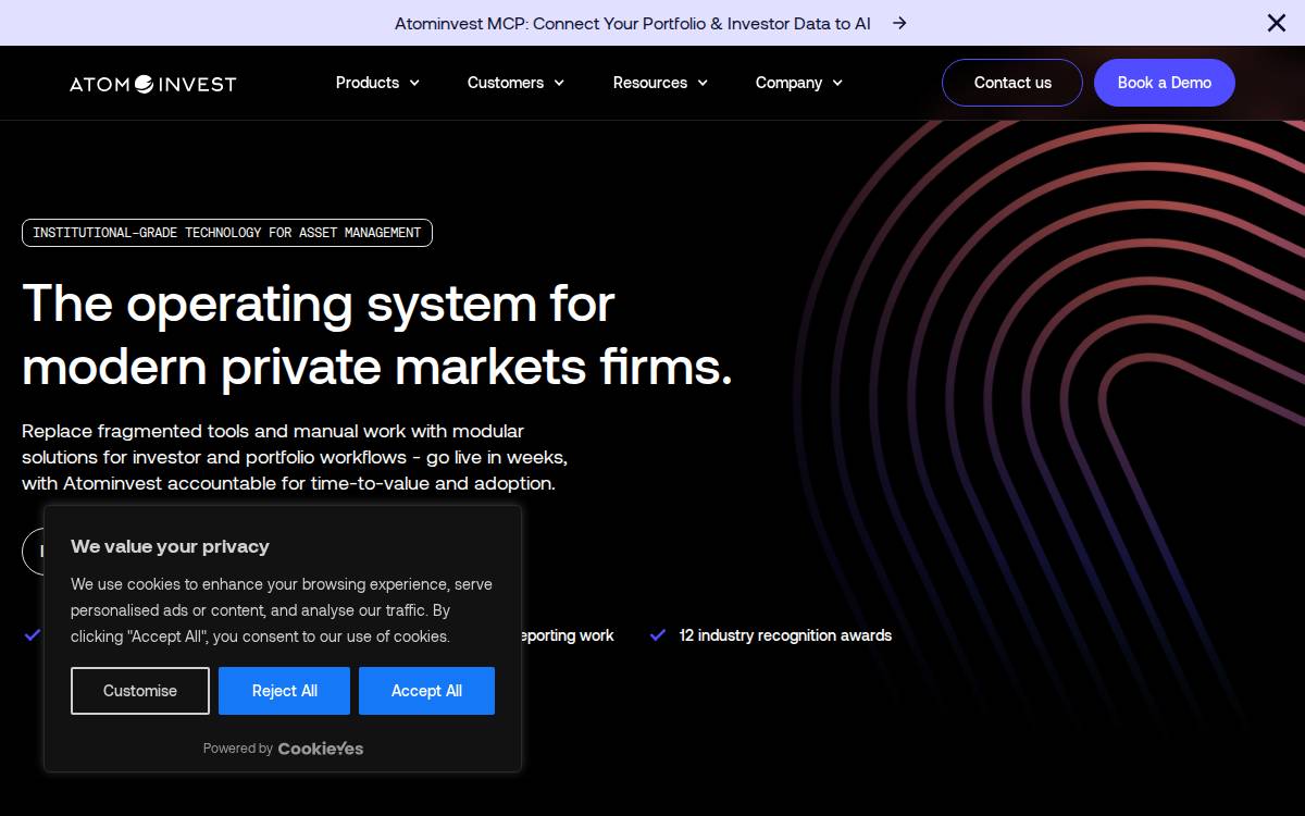 Atominvest website preview