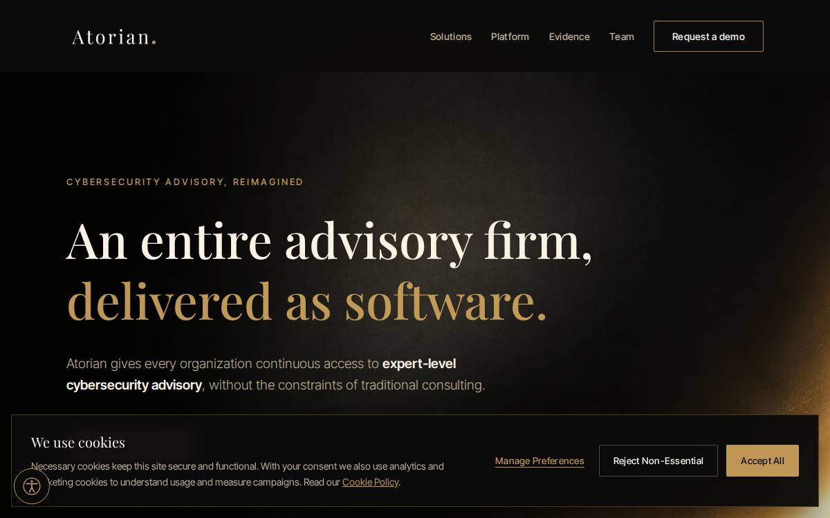 Atorian website preview