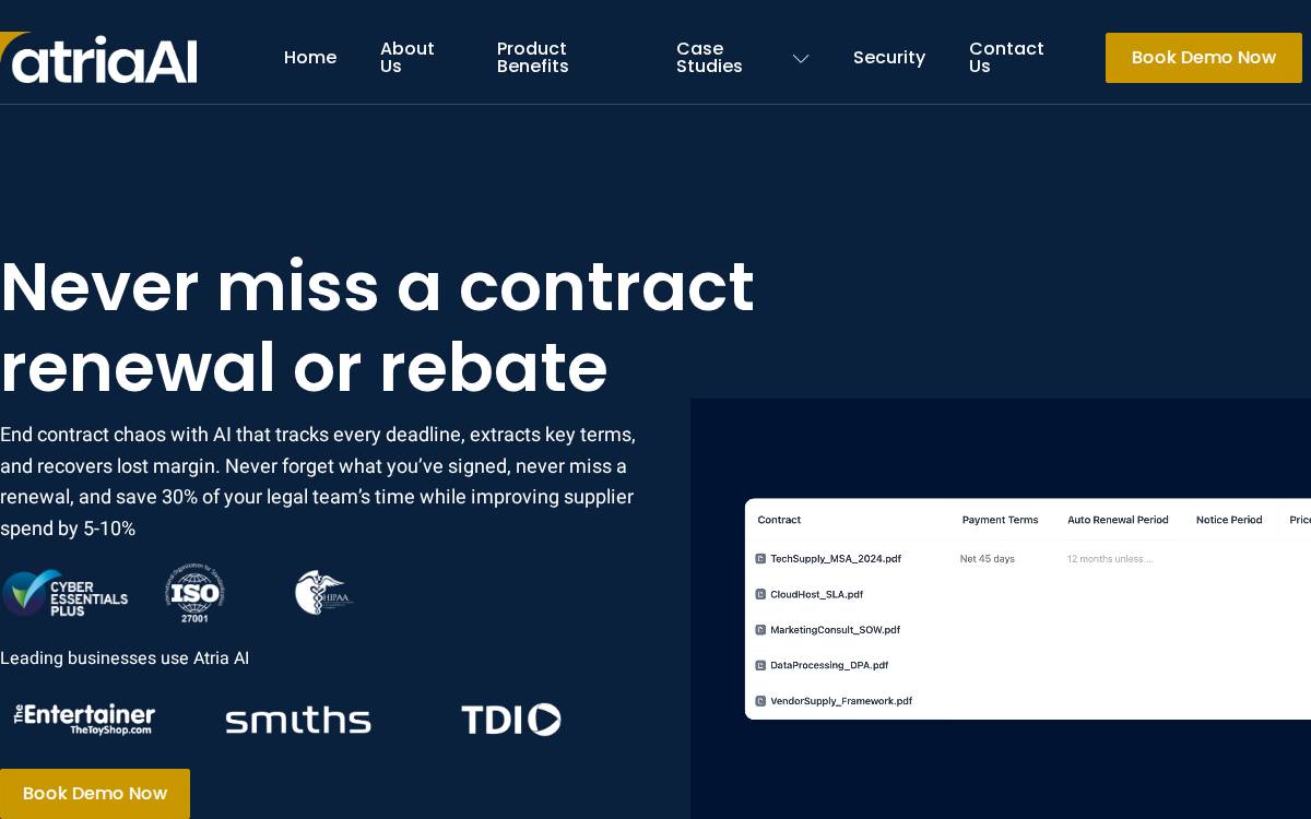 Atria Ai website preview