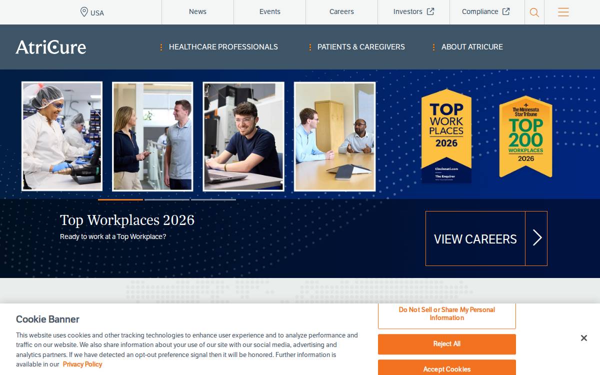 AtriCure, Inc. website preview