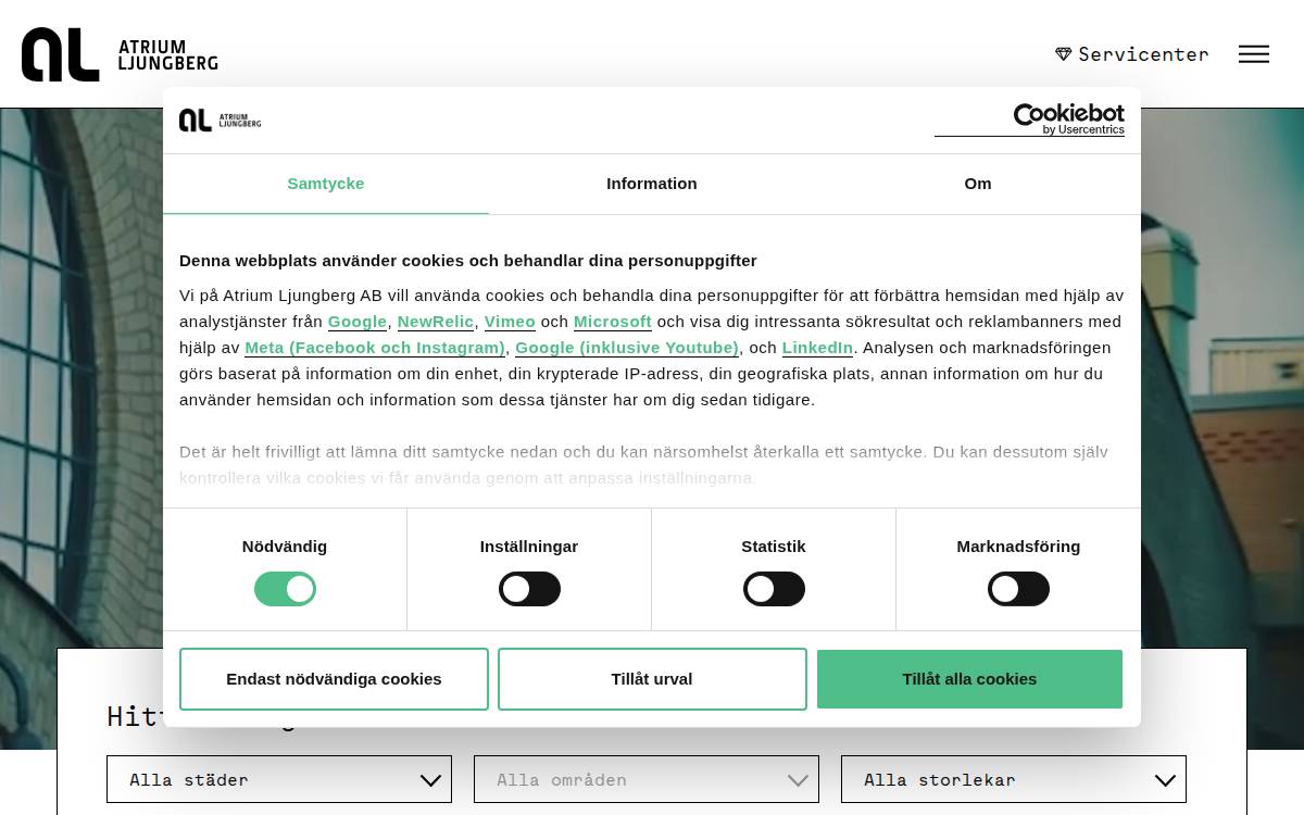 Atrium Ljungberg website preview