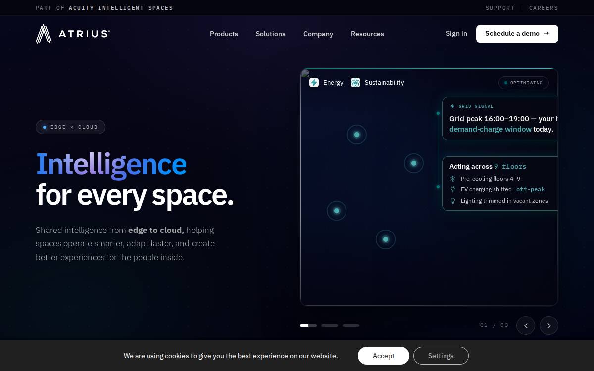 Atrius website preview