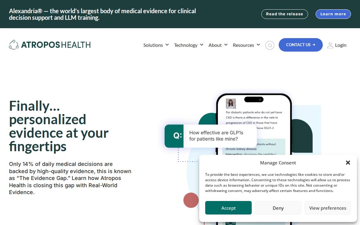 Atropos Health website preview