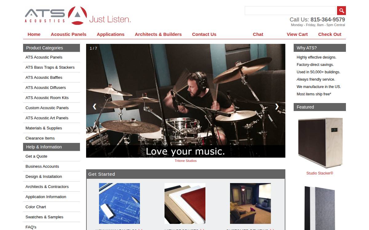 ATS Acoustics website preview