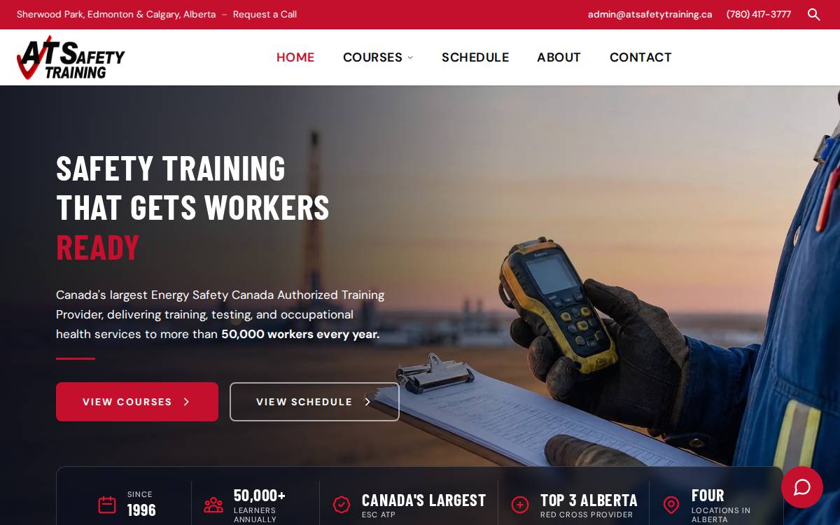 AT Safety Training website preview
