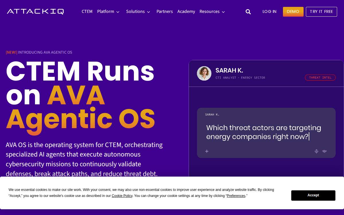 AttackIQ website preview